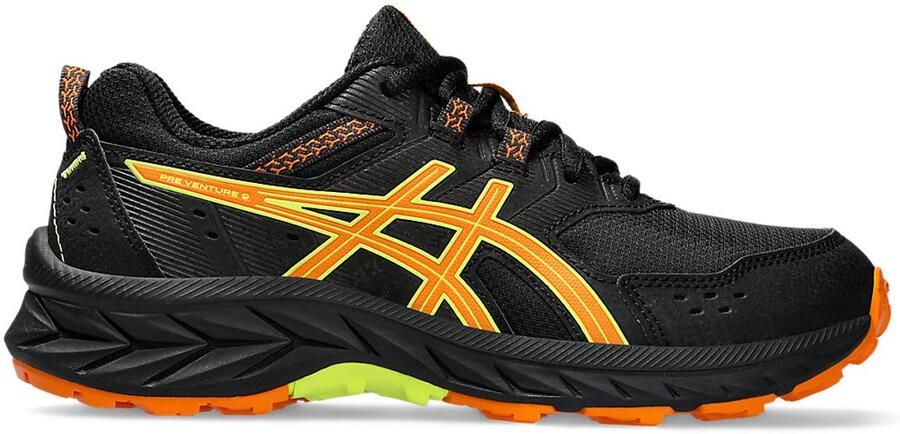 Asics pre venture 9 gs hardloopschoenen zwart oranje kinderen