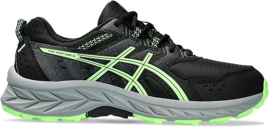 ASICS Pre Venture 9 Zwart Groen Trailschoenen Kinderen
