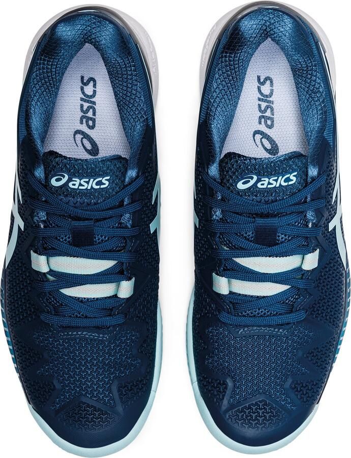 ASICS Women's Blue And Grey Gel Resolution 8 Clay 1042a070406 Padel Shoes - Foto 3