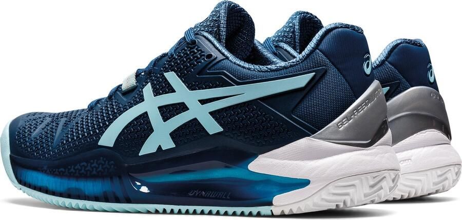 ASICS Women's Blue And Grey Gel Resolution 8 Clay 1042a070406 Padel Shoes - Foto 5