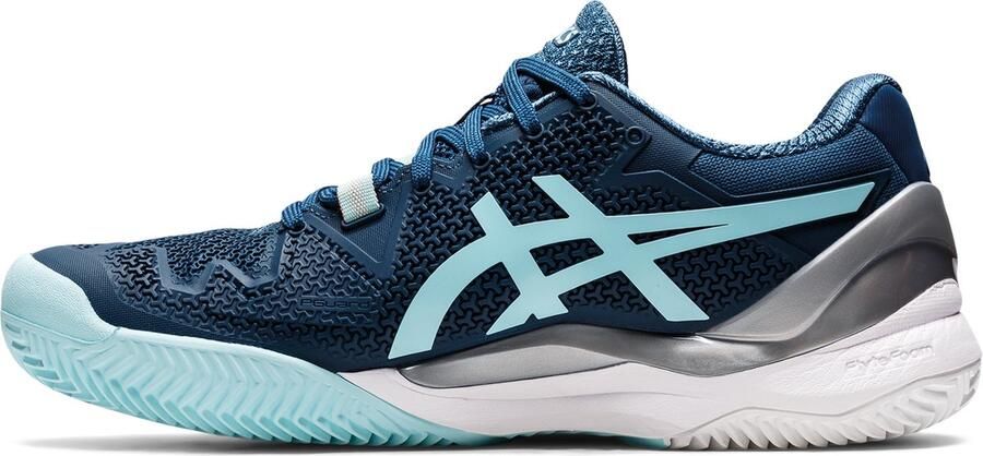 ASICS Women's Blue And Grey Gel Resolution 8 Clay 1042a070406 Padel Shoes - Foto 7
