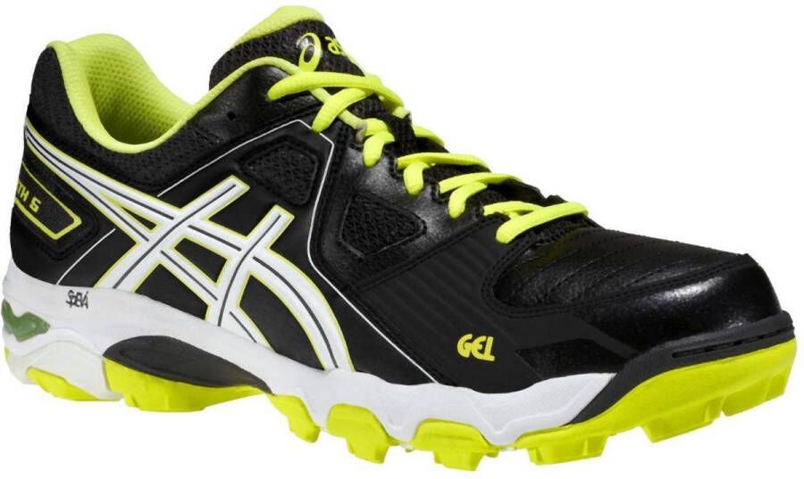 ASICS Gel Blackheath 5 Hockeyschoenen Mannen Zwart Wit Geel