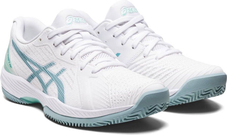 ASICS Women's White And Blue Solution Swift Ff Clay 1042a198 104 Shoes