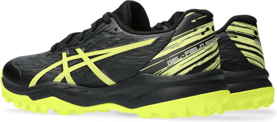 ASICS Gel-Field Speed GS Black glow yellow Hockey Hockeyschoenen Veld