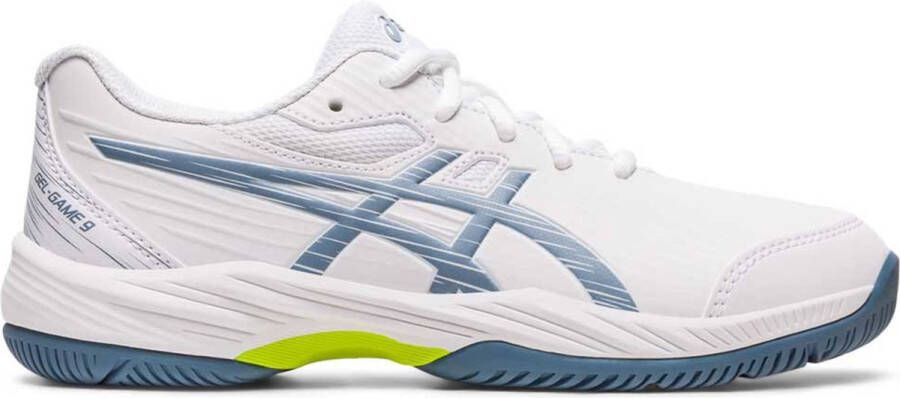 ASICS Gel-Game 9 GS Tennisbannen Schoenen White Steel Blue Kinderen
