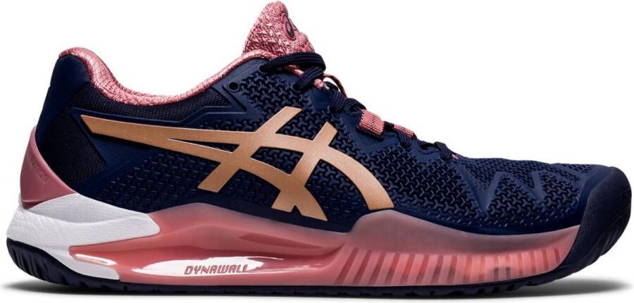 ASICS Gel-Resolution 8 Dames Sportschoenen Tennis Smashcourt Dark Blue Pink