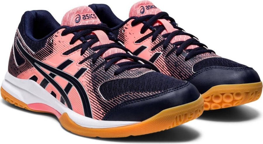 ASICS Badmintonschoenen voor dames Gel Rocket 9 Marineblauw Guave. -  Schoenen.nl