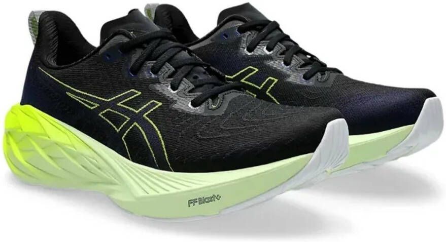 ASICS NOVABLAST 4. Hardloopschoenen Unisex-Zwart Blauw Expanse
