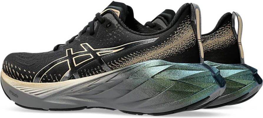 ASICS Novablast 4 Platinum. Hardloopschoenen Unisex-Black Champagne