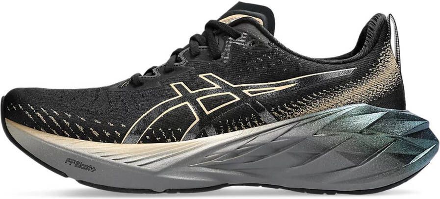 ASICS Novablast 4 Platinum. Hardloopschoenen Unisex-Black Champagne
