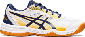 ASICS Upcourt kinderen Sportschoenen Volleybal Indoor wit oranje