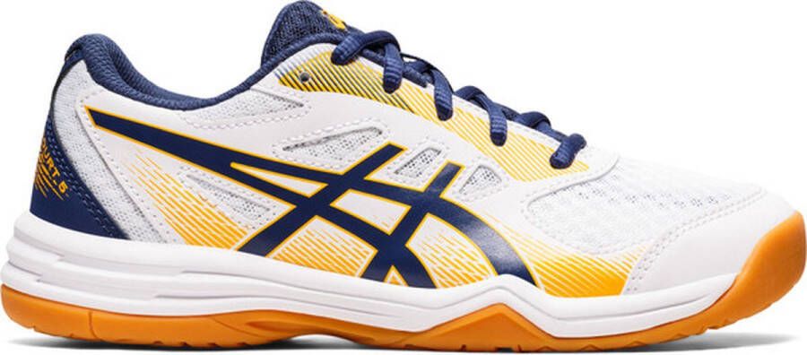 ASICS Upcourt kinderen Sportschoenen Volleybal Indoor wit oranje