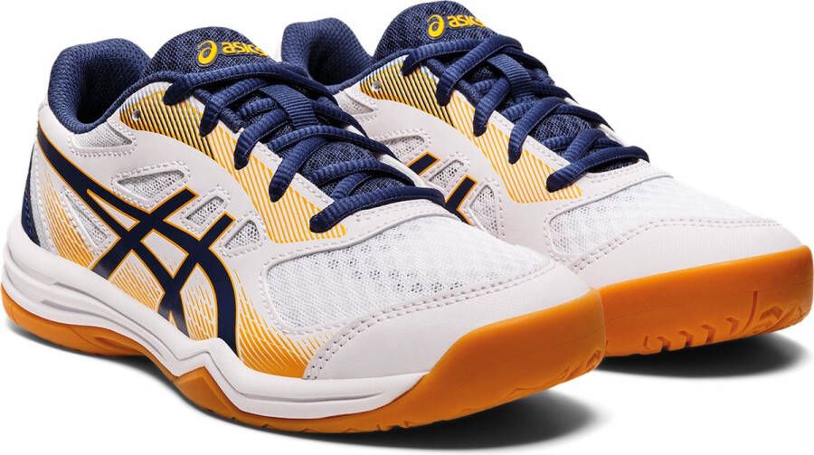 ASICS Upcourt kinderen Sportschoenen Volleybal Indoor wit oranje