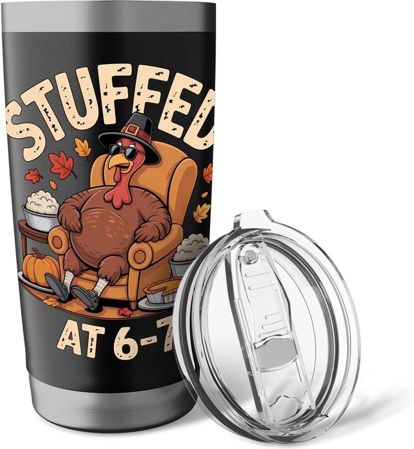 At 6 7 Lustigs Six Seven Turkey Thanksgiving-Meme Thermosbeker dubbelwandig