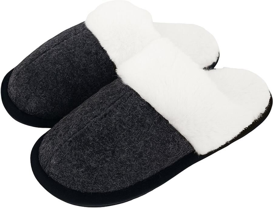 Attrezzo Pantoffels Antraciet lijk warm!