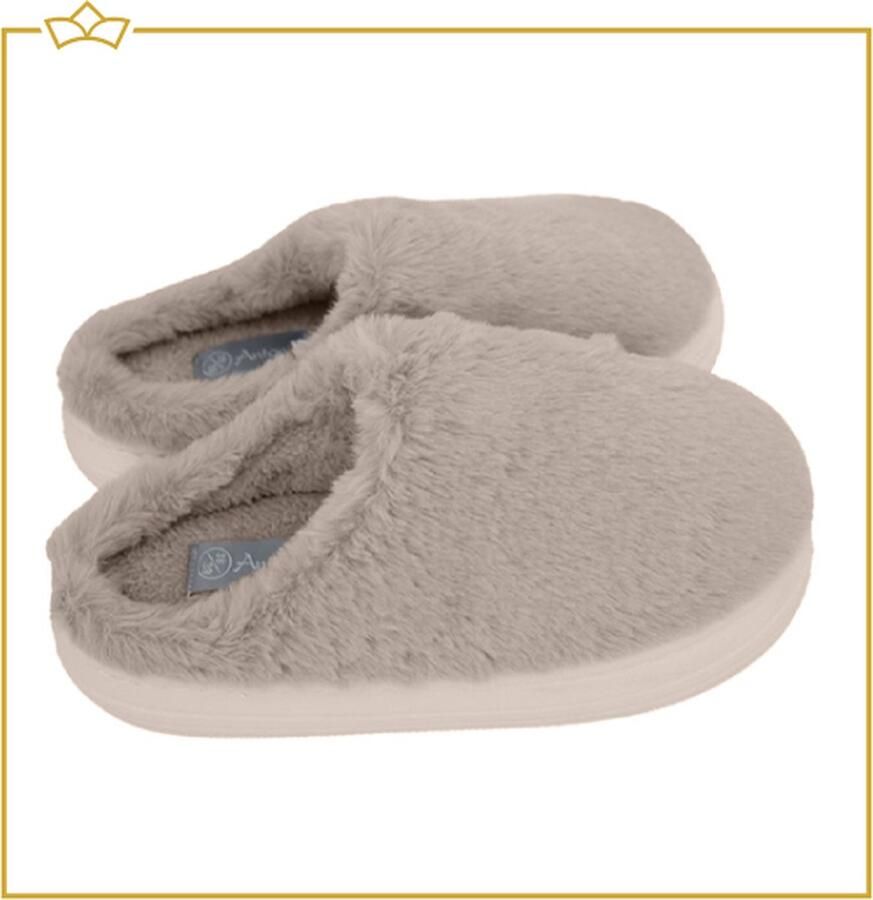 Attrezzo Pantoffels dames Extra zacht Sloffen Beige