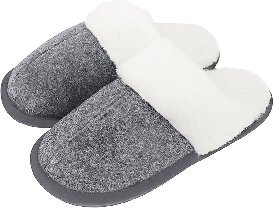 Attrezzo Pantoffels Dames Lichtgrijs Heerlijk warm!
