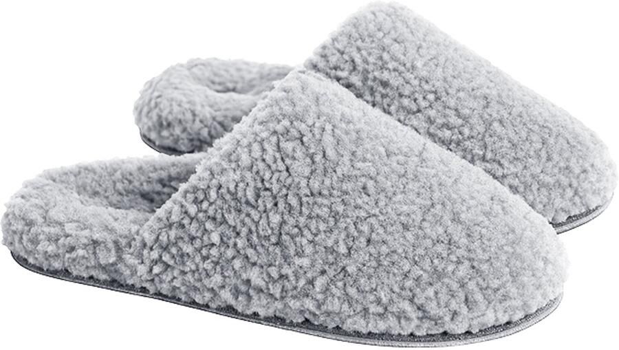 Attrezzo Pantoffels Sloffen Grijs Fluffy lijk warm!