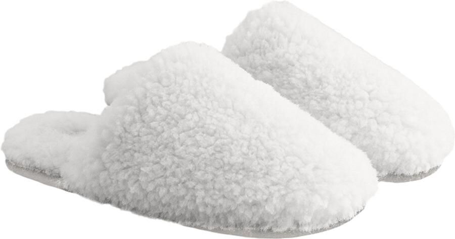 Attrezzo Pantoffels Sloffen Wit Fluffy lijk warm!