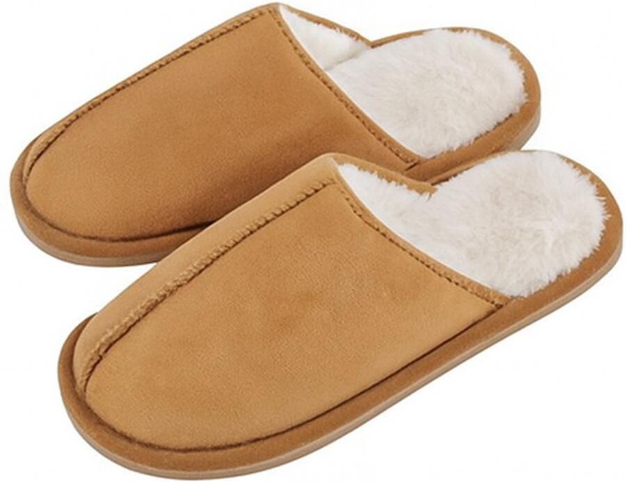 Attrezzo Pantoffels Heren Sloffen Cognac Heerlijk warm!