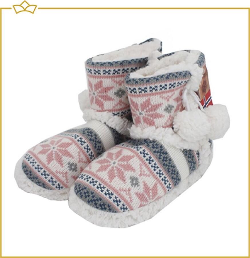 Attrezzo Pantoffels Kinderen Noors motief Roze Heerlijk warm!