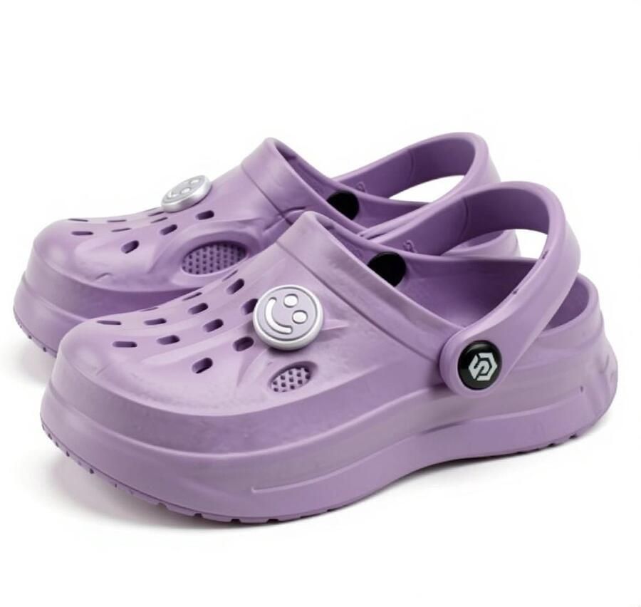 Attrezzo Slippers Badslippers Klompen Clogs Kinderen Paars