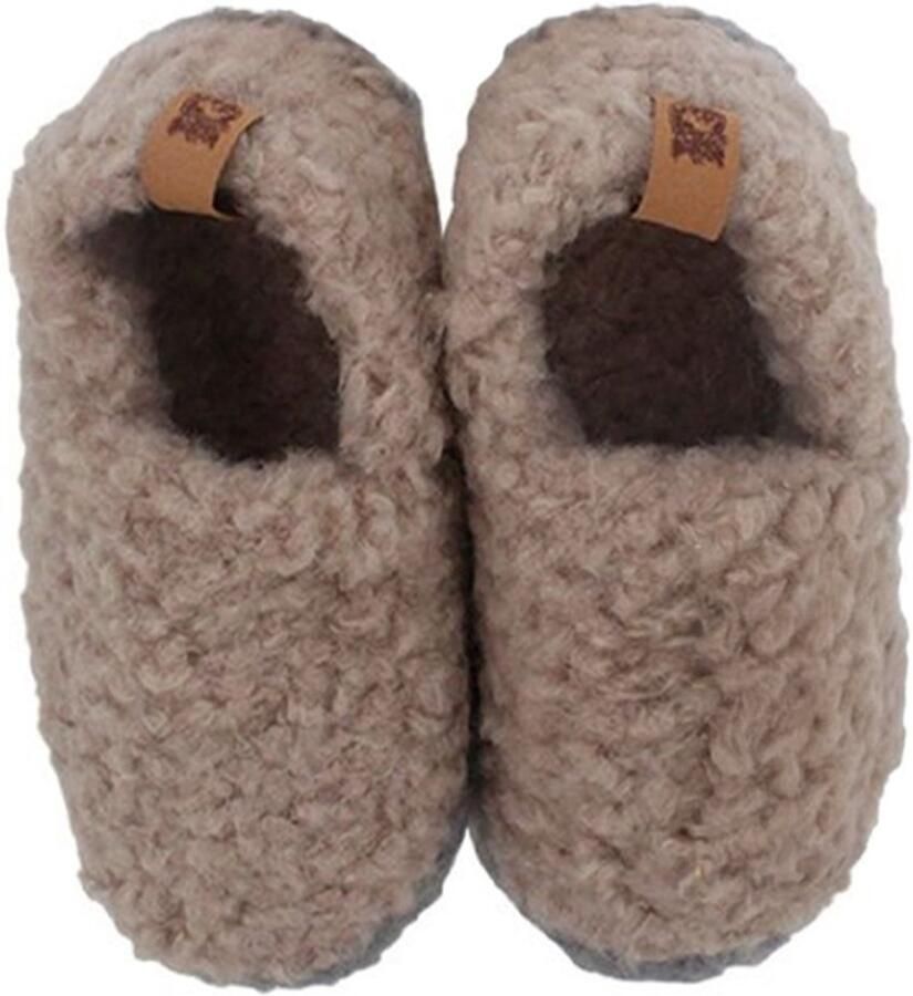 Attrezzo Sloffen Teddy Taupe Pantoffels