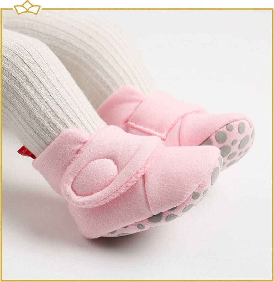 Attrezzo Baby slofjes Pantoffels Roze Met klittenband