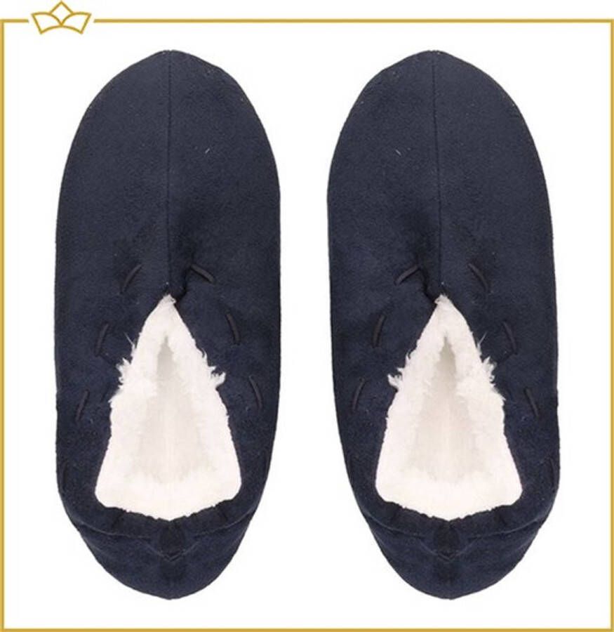 Attrezzo Pantoffels Spaanse Sloffen Donkerblauw lijk warm!