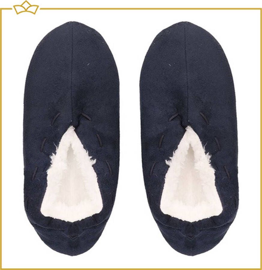 Attrezzo Pantoffels Heren Spaanse Sloffen Donkerblauw Heerlijk warm!