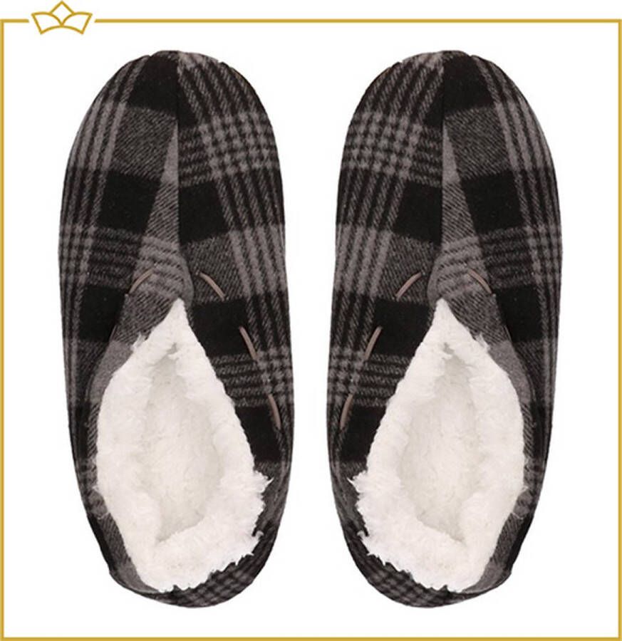 Attrezzo Pantoffels Heren Spaanse Sloffen Geruit Heerlijk warm!