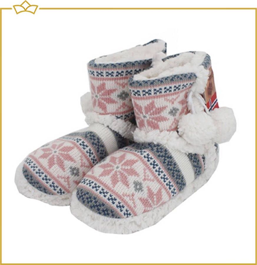 Attrezzo Pantoffels Kinderen Noors motief Roze Heerlijk warm!
