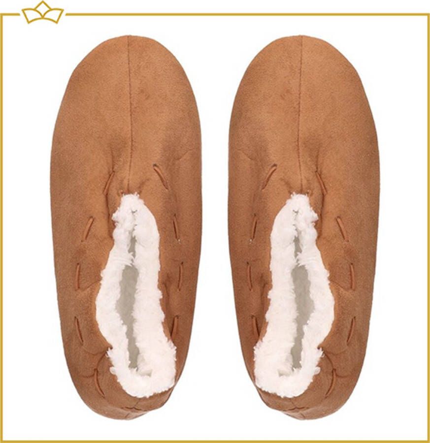 Attrezzo Pantoffels Kinderen Spaanse Sloffen Cognac Heerlijk warm!