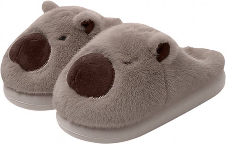 Attrezzo Sloffen Capybara Pantoffels Capibara Taupe