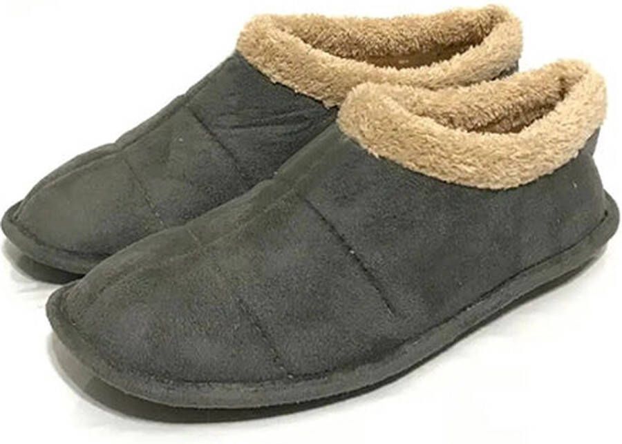 Attrezzo Sloffen met warme voering Hoog model Lichtgrijs pantoffels Altijd warme voeten! - Foto 2