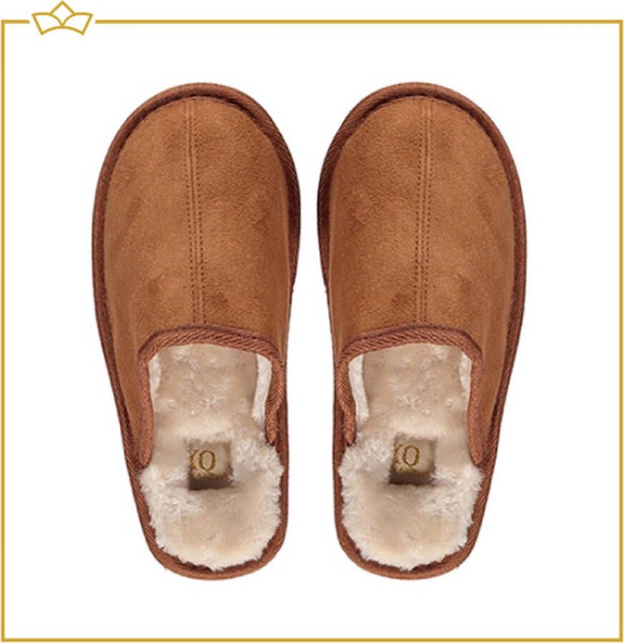 Attrezzo Sloffen voor en s- Cognac pantoffels Altijd warme voeten! - Foto 2