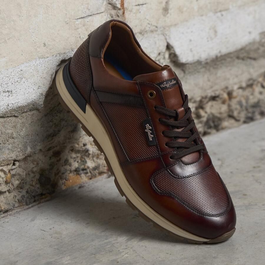 Australian Brindisi Sneakers cognac Leer Heren - Foto 7