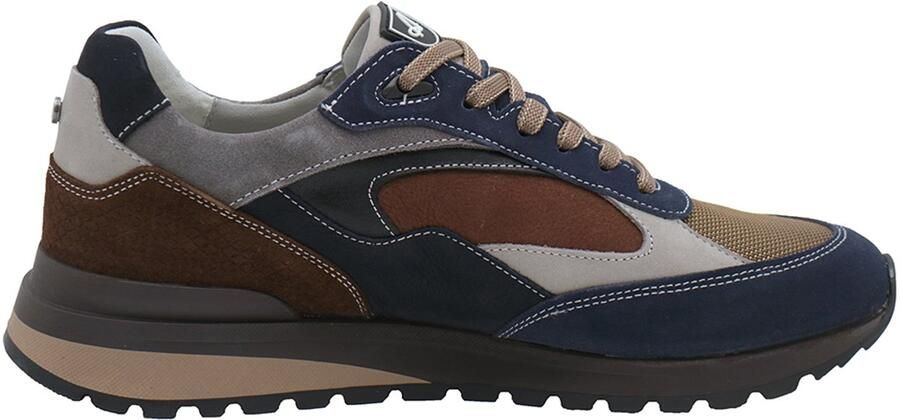 Australian Footwear Australian Sparrow S11 Blue Taupe Sneakers Blauw Taupe Leer Combi Heren Blauw Taupe