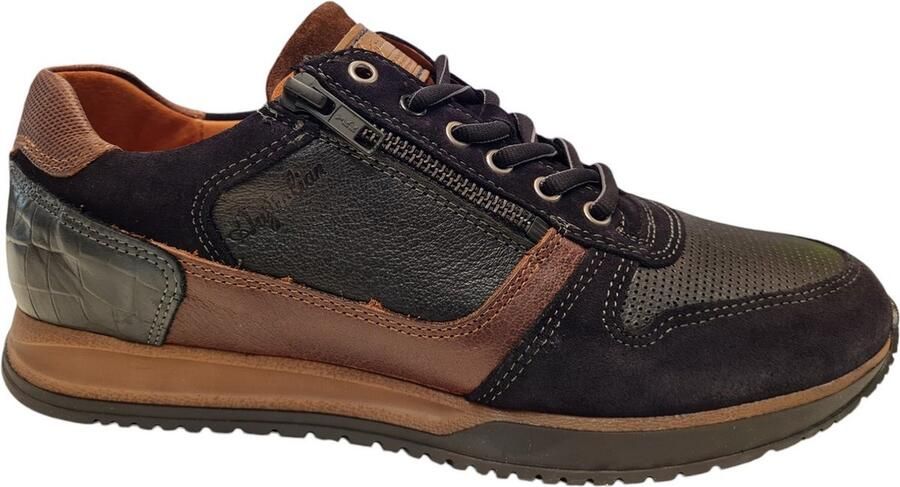 Australian Footwear Browning Sneakers Widht H Zwart Black-brown-navy