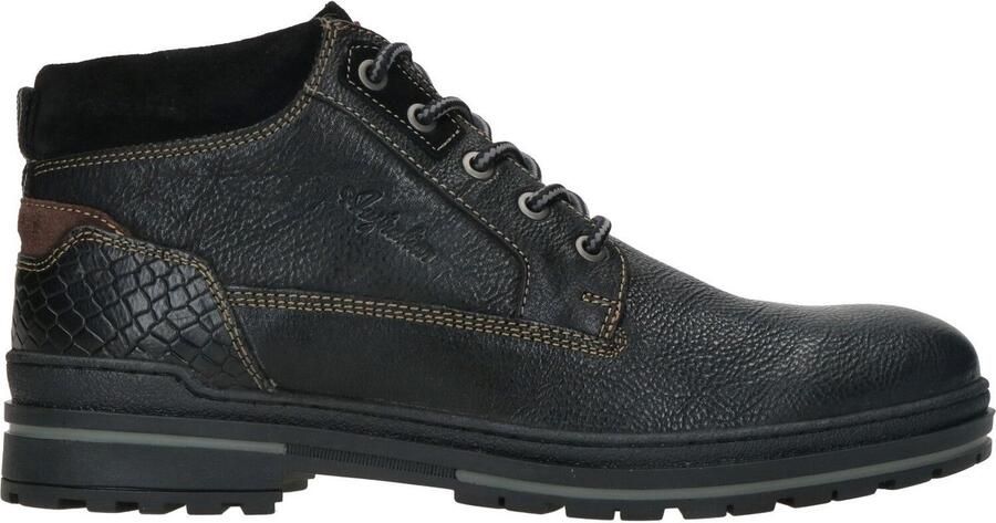 Australian Moderne leren veterschoen Black Heren