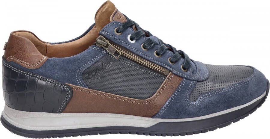 Australian Footwear Browning Leather Sneaker casual Ocean Blue-Cognac