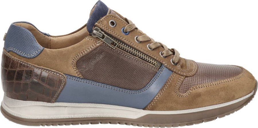 Australian Footwear Browning Leather Sneaker casual Tan-Cognac-Blue