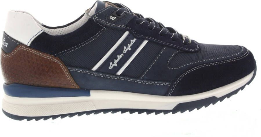 Australian Blauwe Leren Sneakers met Comfortabele Pasvorm Blue Heren