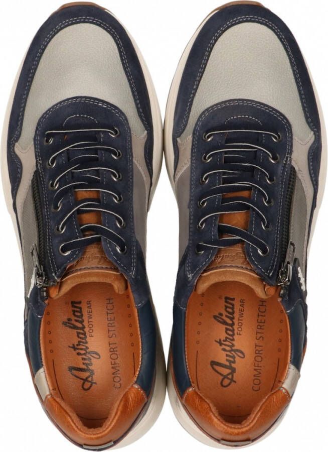 Australian Footwear Connery Sneakers Blauw Blue-grey-tan