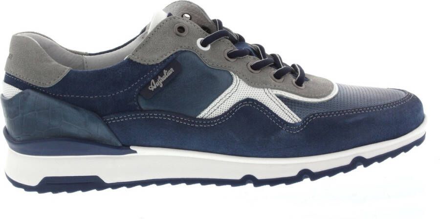 Australian Footwear Mazoni Leather Sneaker casual Blue-Grey-White