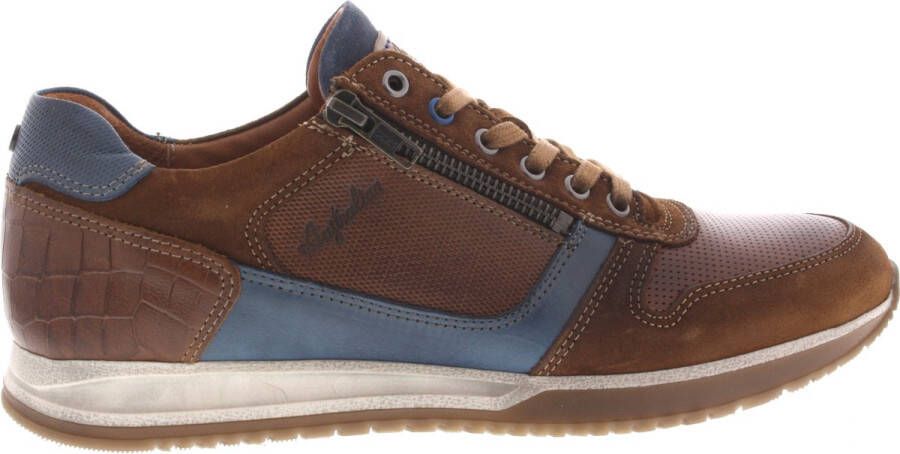 Australian Footwear Browning Leather Sneaker casual Tan-Cognac-Blue