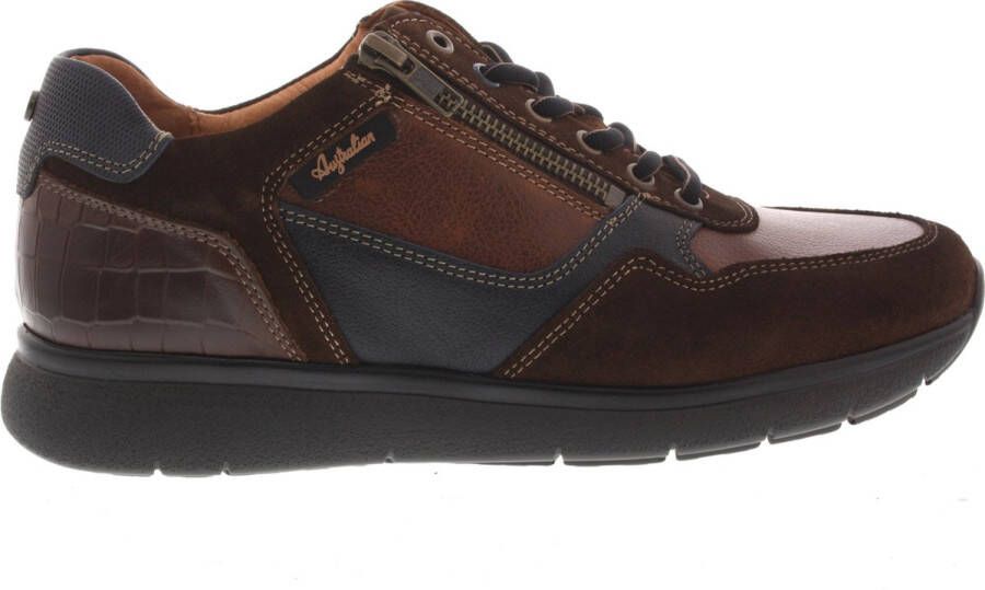 Australian Heren Sneaker Dokota 15.1642.01-T5X Cogna Blauw Bruin Wijdte H