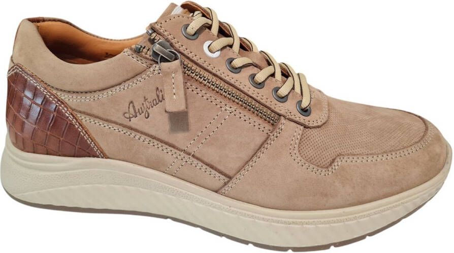 Australian Stijlvolle en sportieve sneakers met rits- en vetersluiting Beige Heren
