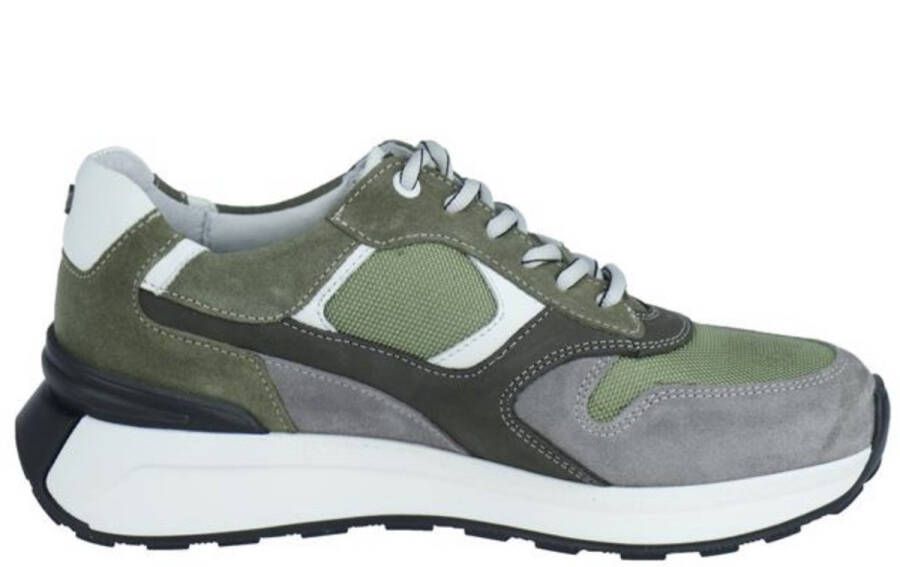 Australian HEREN SNEAKERS GROEN 15.1651.03-EDV KYOTO GREEN LEATHER EDV GREEN-GREY-WHITE