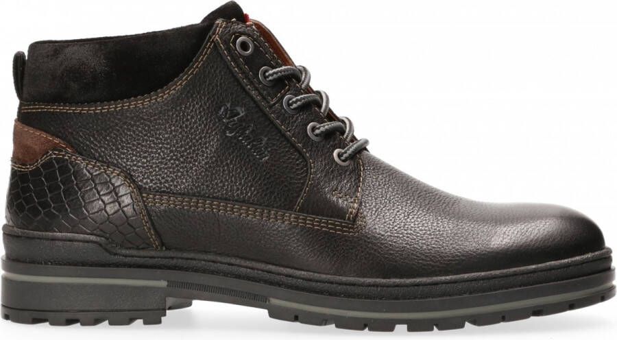 Australian Moderne leren veterschoen Black Heren